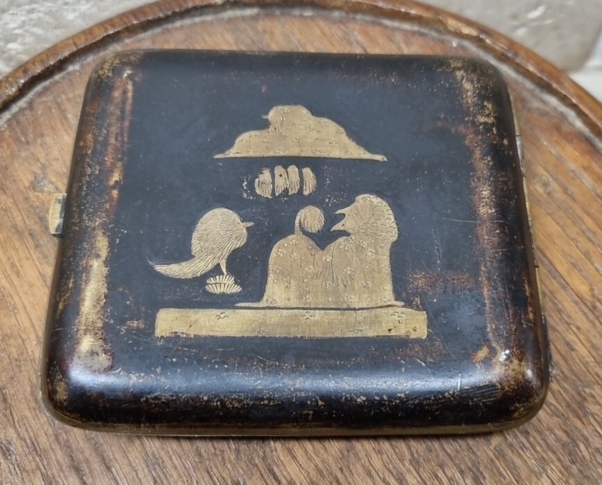 Antique Damascene Japanese Cigarette Case