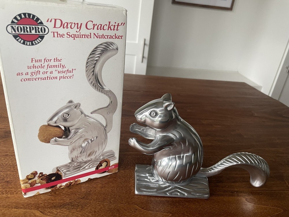 Metal Nutcracker Davy Crackit Squirrel - Fun for Family & Conversation Piece