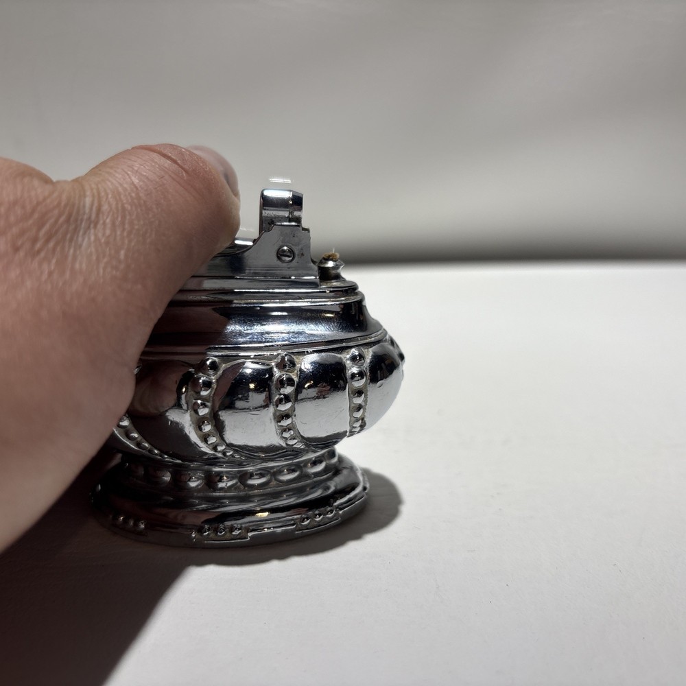 OMSCO Lite Victorian Silver Plate Art Deco Cigarette Table Lighter