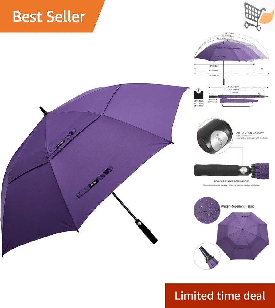 Golf Umbrella Oversized Waterproof Windproof Vented Auto Open 62 Inch