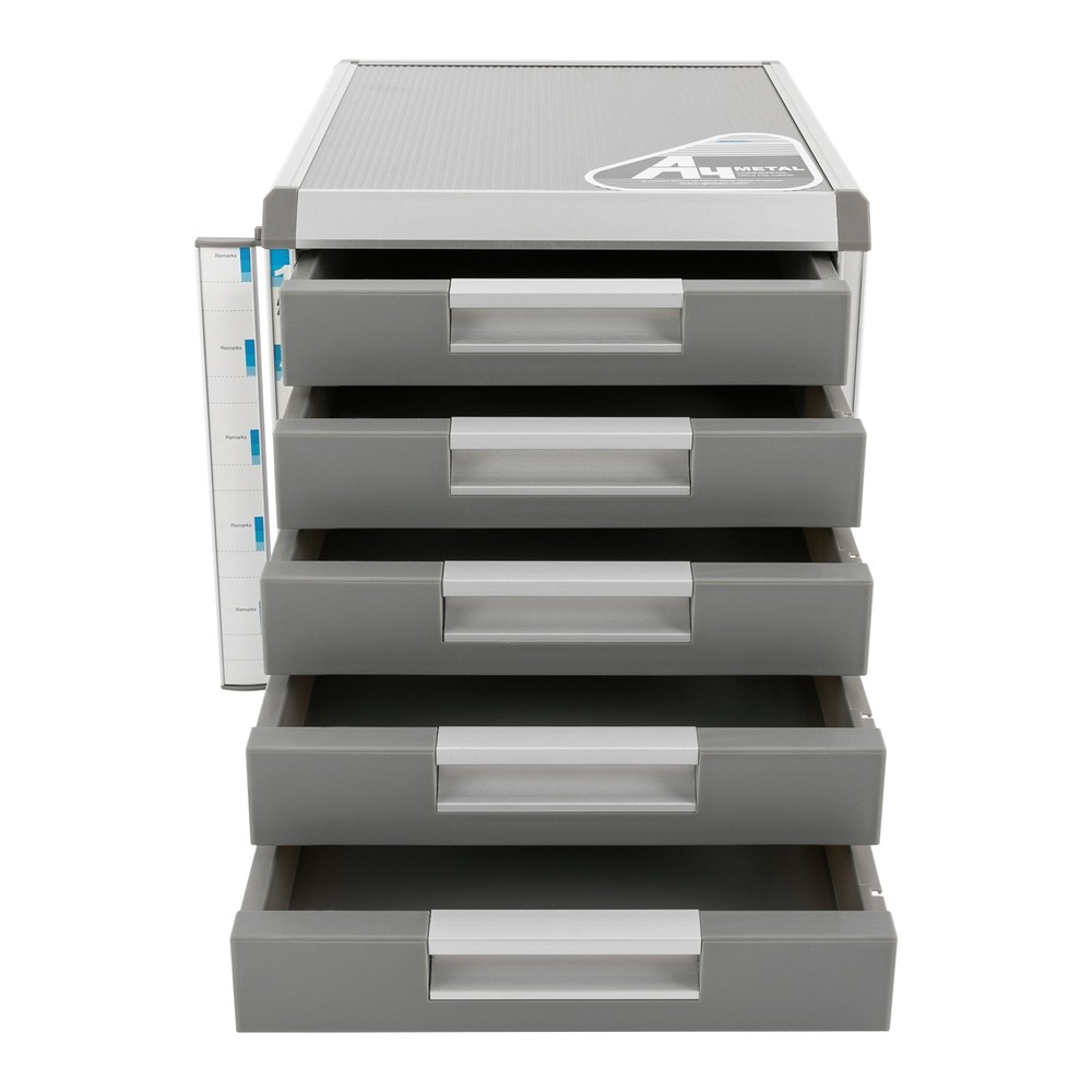 Lockable Aluminum Alloy Drawer Organizer with 5 Drawers for Secure Storage