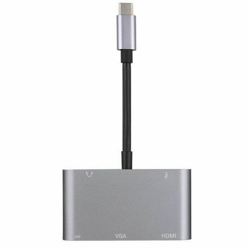 Multi-Function Aluminum USB-C PD Type-C Adapter Converter Hub HDMI/4K VGA/1080P