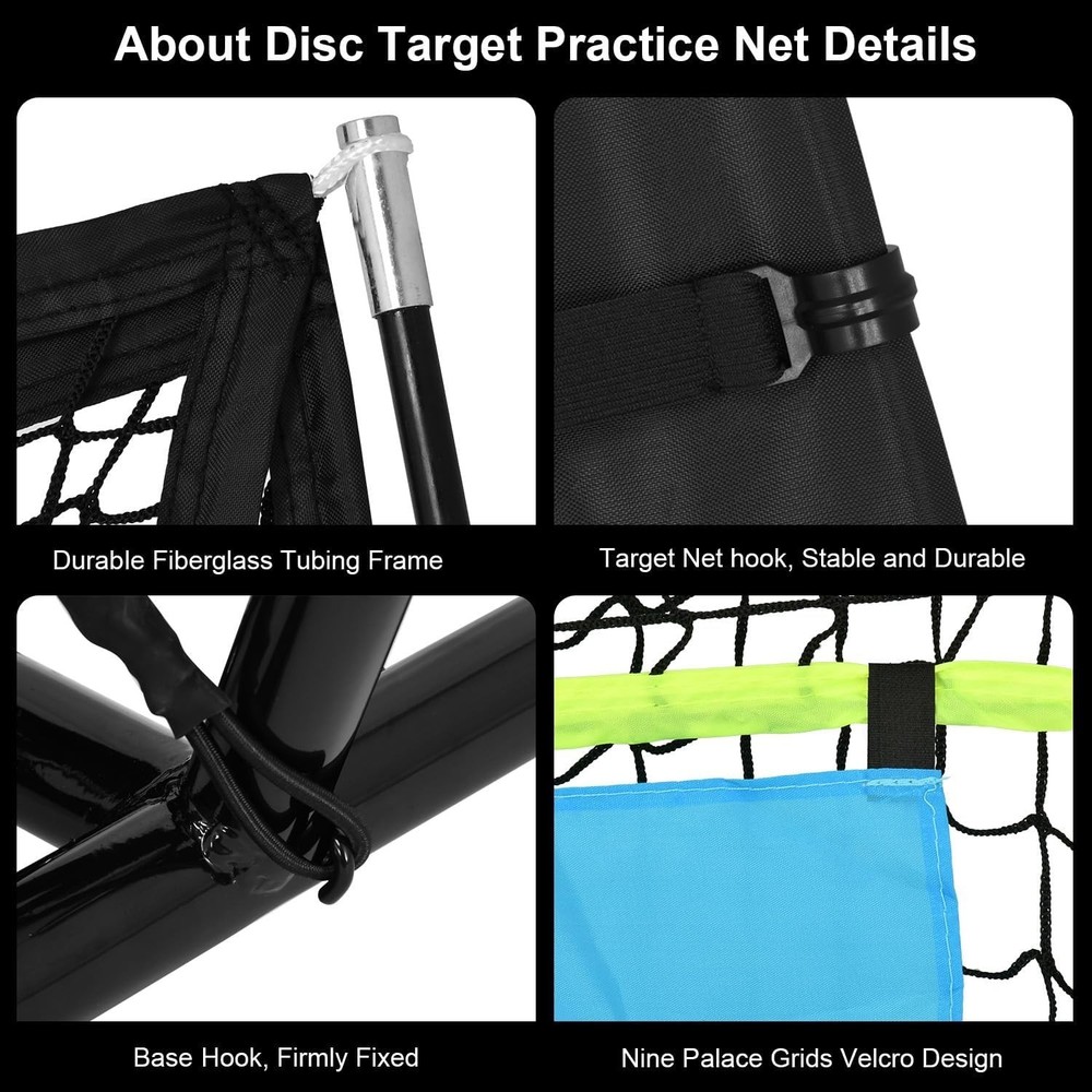 Disc Golf Net Portable Disc Training Net,9 Target Multifunctional Practice Net..