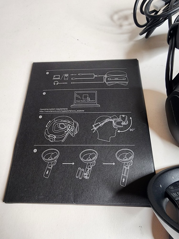 Lenovo Explorer Headset VR Set W/ Controllers Windows Mixed Reality Tested Works