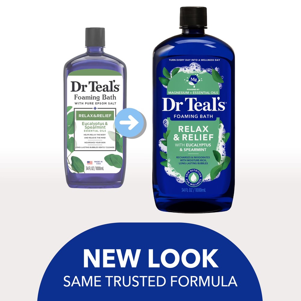 Dr Teal's Foaming Bubble Bath Eucalyptus Spearmint Epsom Salt 34oz