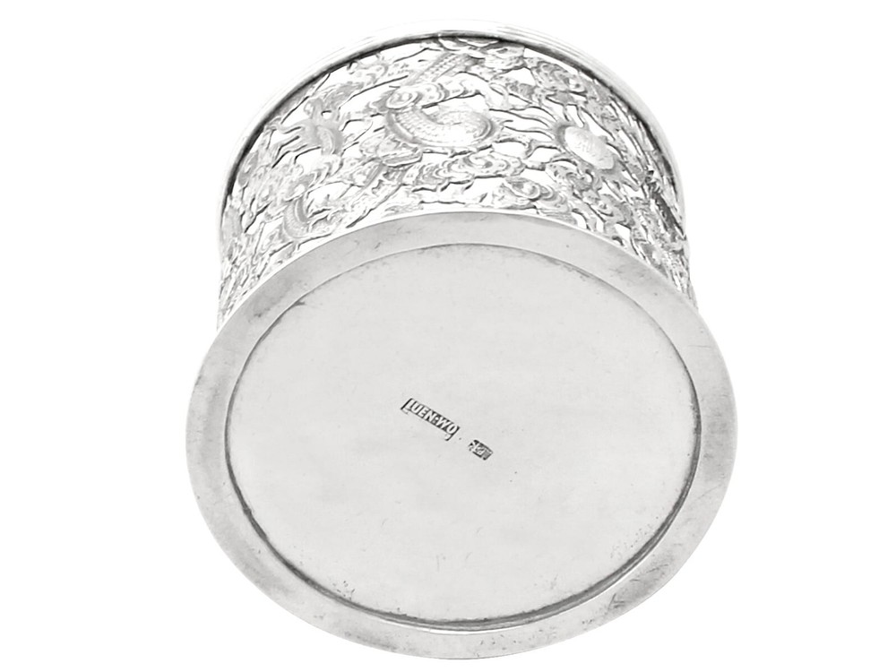 Chinese Export Silver Bottle Coaster - Antique Circa 1900