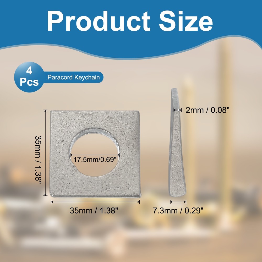 4 Pcs M16 Beveled Square Washers Thickness 2 to 7.3mm Wedge Washers Silver