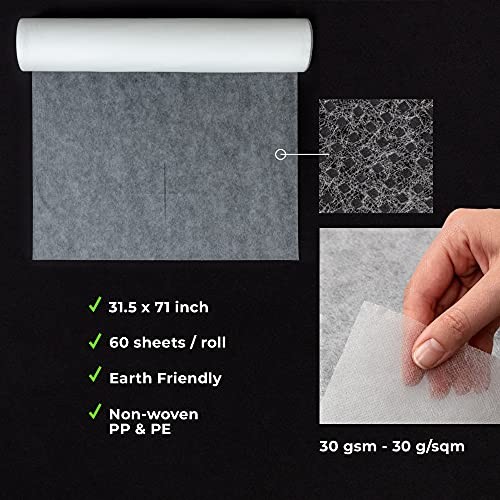 Disposable Massage Table Sheets - 60 Sheets Per Roll - Recyclable 1 Roll