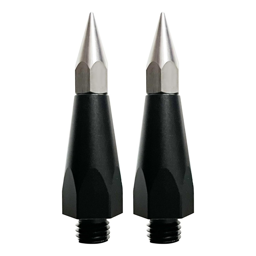 New 2 pcs Prism Pole Point with Replaceable Tip 5/8 Male thread Sharp Point