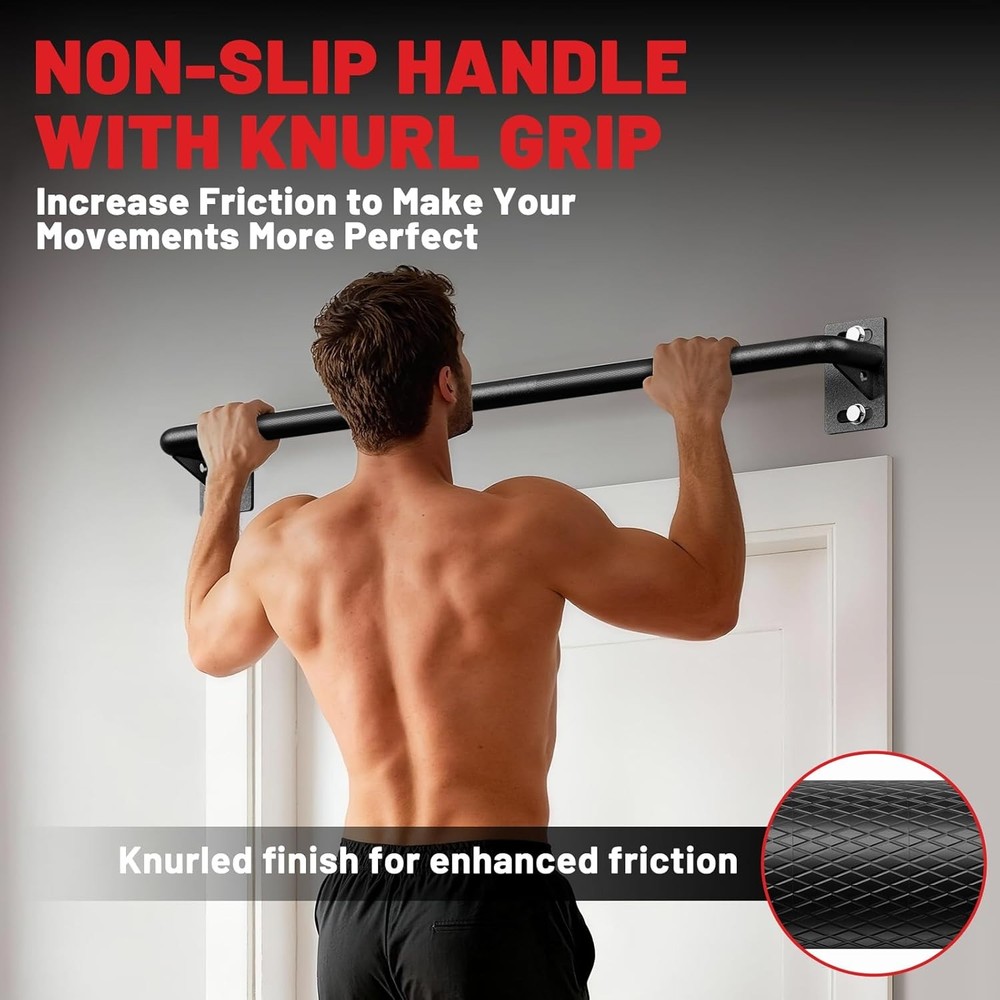 PAPABABE Wall Mounted Pull Up Bar, Chin Up Bar, Strength Training Pull-Up Bars C