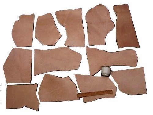 LEATHER SIDE VEG VEGETABLE TAN SPLIT PIECES MIXED 2 LBS