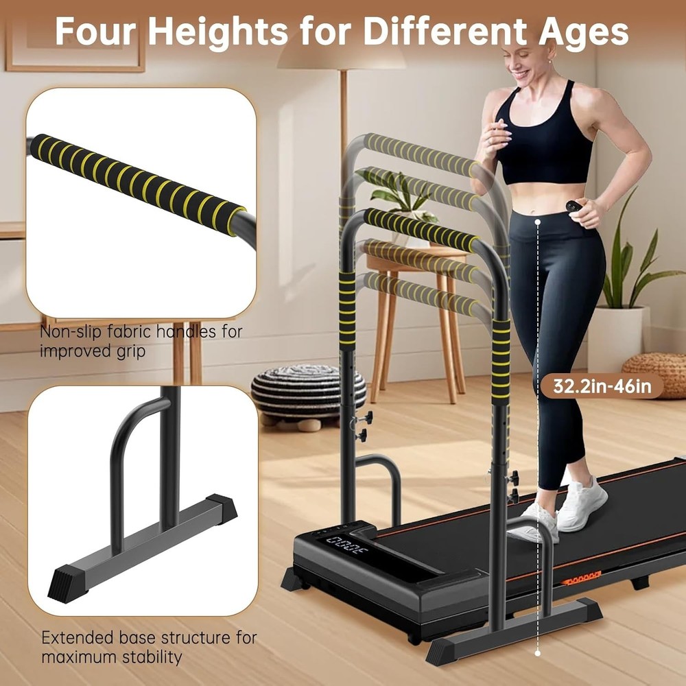 Adjustable Walking Pad Handle - Black/Yellow**