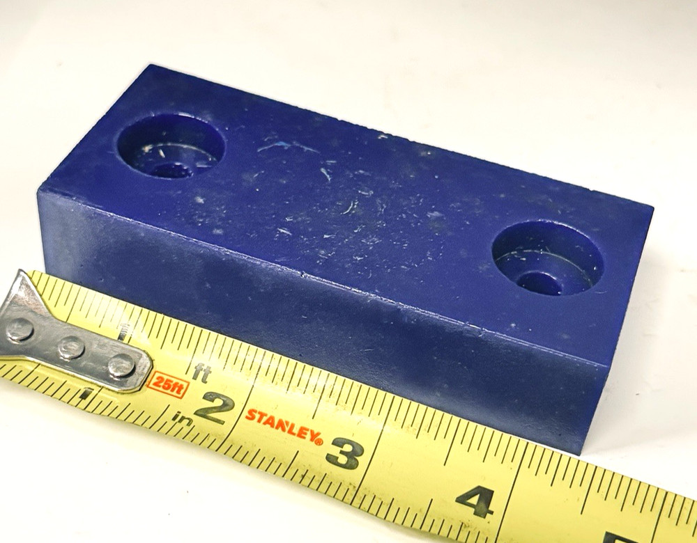 Solid Silicone Blue Rubber Block Shock Absorb Pad Drilled Countersunk