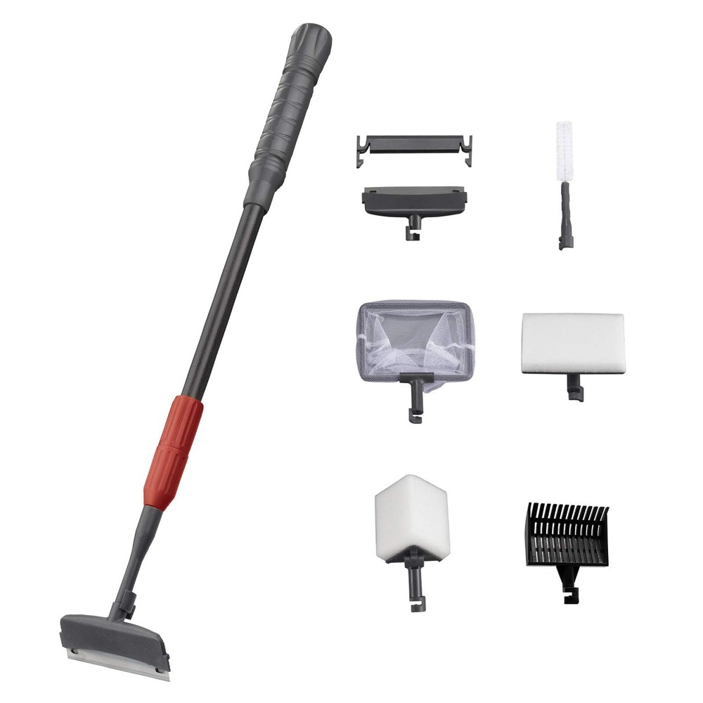 6-in-1 Fish Tank Cleaning Kit - Algae Scraper, Brush,  Long Handle Tool