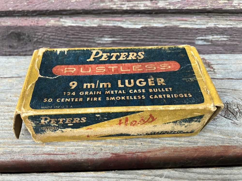 VTG PETERS 9mm LUGER SHELLS AMMUNITION EMPTY BOX