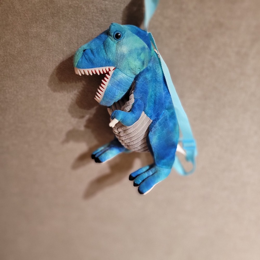 Blue Plush Dinosaur T-Rex Backpack