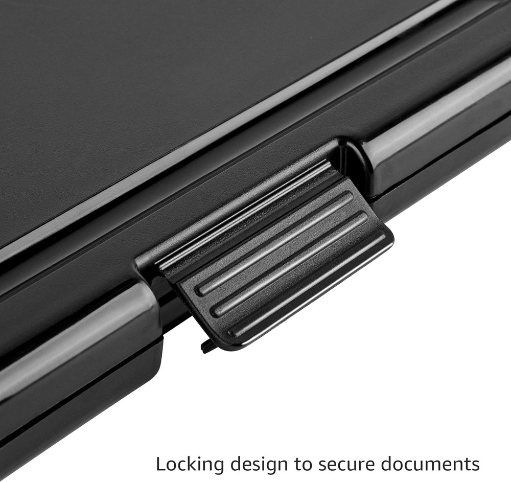 Plastic Storage Clipboard,Black, 2-Pack