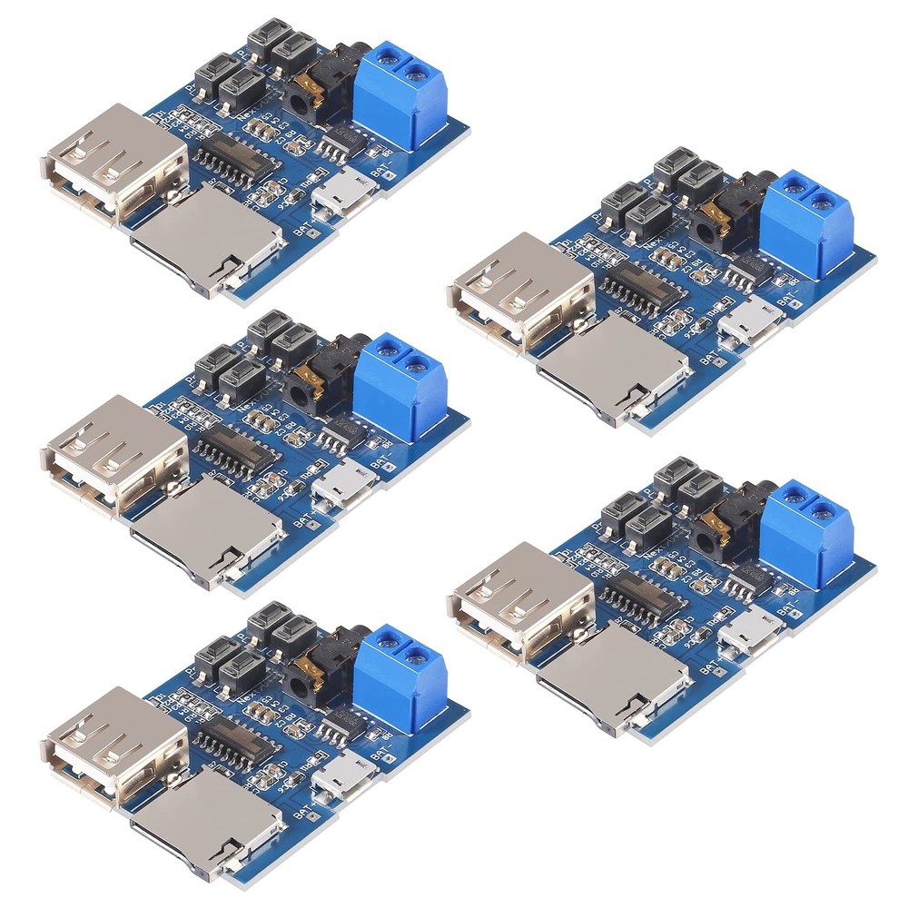 5PCS TF Card U Disk Play MP3 Decoder Player Module with Audio Amplifier Audio...