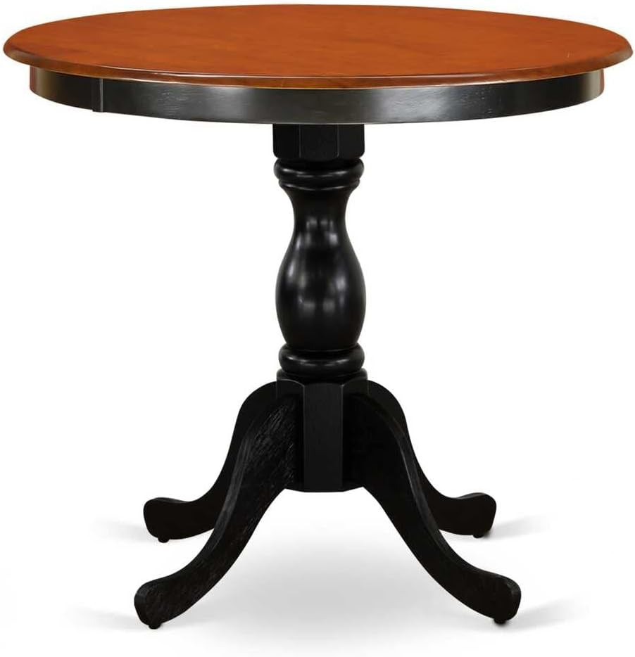Compact 3-Piece Black & Cherry Dining Set for Small Spaces - Round Table & Chair