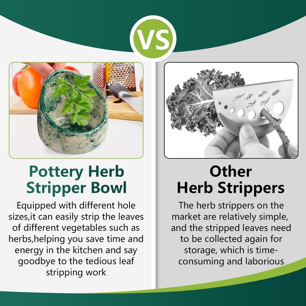 Pottery Herb Stripper Bow, Small Pottery Herb Stripper Ceramic Bowl