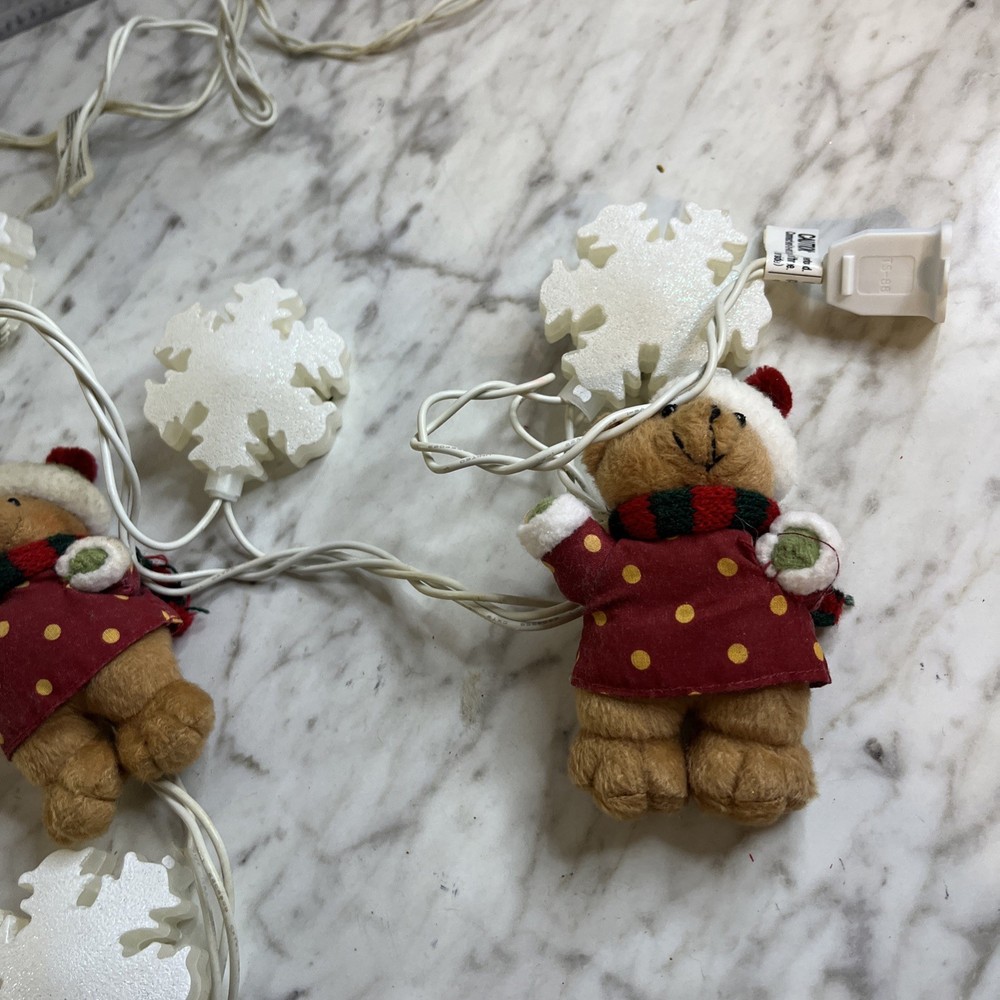 Avon Holiday Bear Light string Snowflake Vintage 2005 Topwell 128in String Light