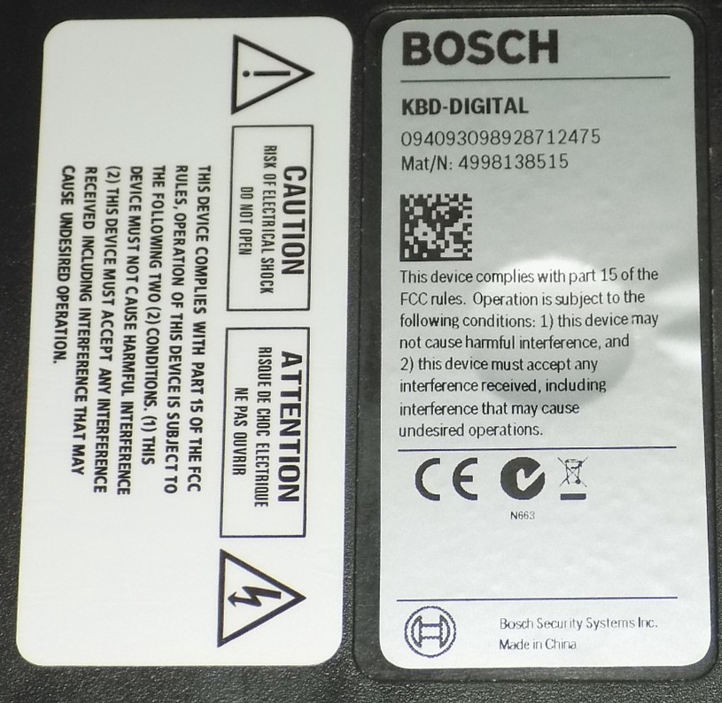 BOSCH KDB-DIGITAL INTUIKEY DIGITAL KEYBOARD CAMERA CONTROLLER 4998138515