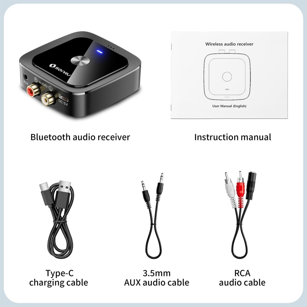 Bluetooth 6.0 Receiver, Bluetooth Adapter for Old Receiver, Low Latency, 24-H...