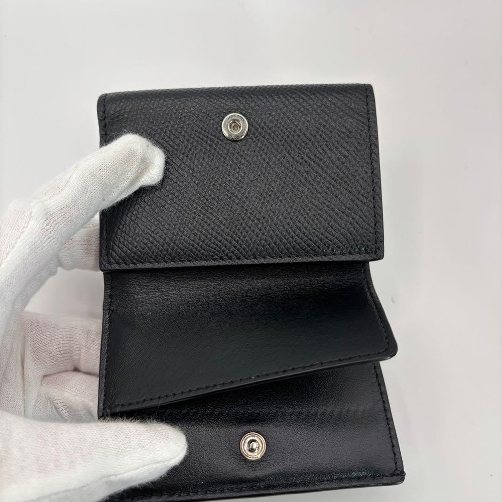 CELINE Tri Fold Wallet Folded Compact Wallet Black From Japan