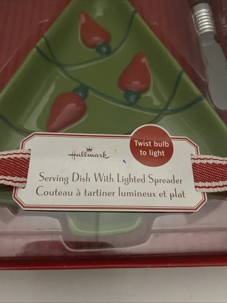 Hallmark Christmas Tree Serving Dish with Lighted Spreader