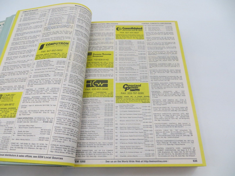 EEM 98 Electronic Engineers Master Catalog Volume A Electronic Components -