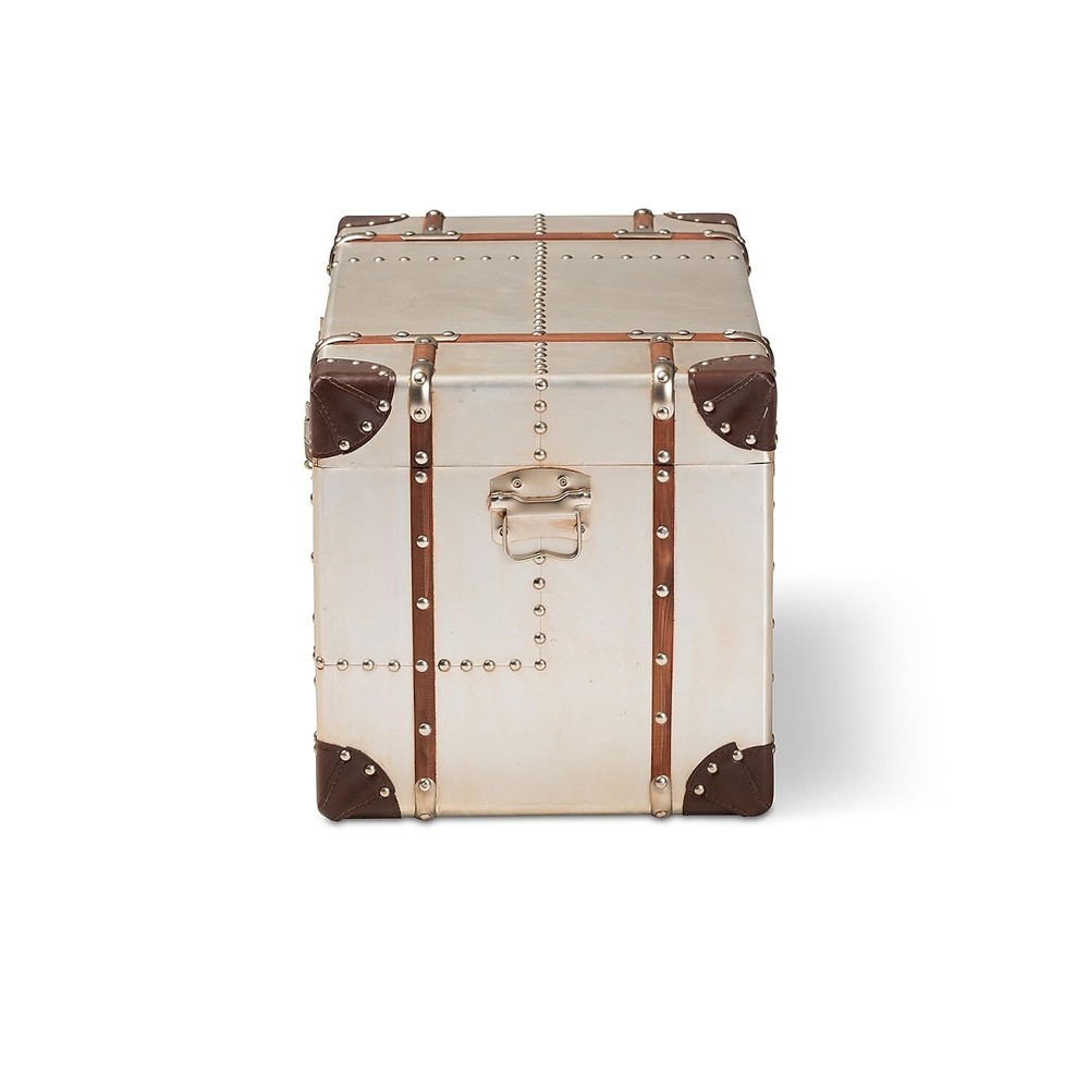 Baxton Studio Bechet Storage Trunk Silver (154-9188-HiT)