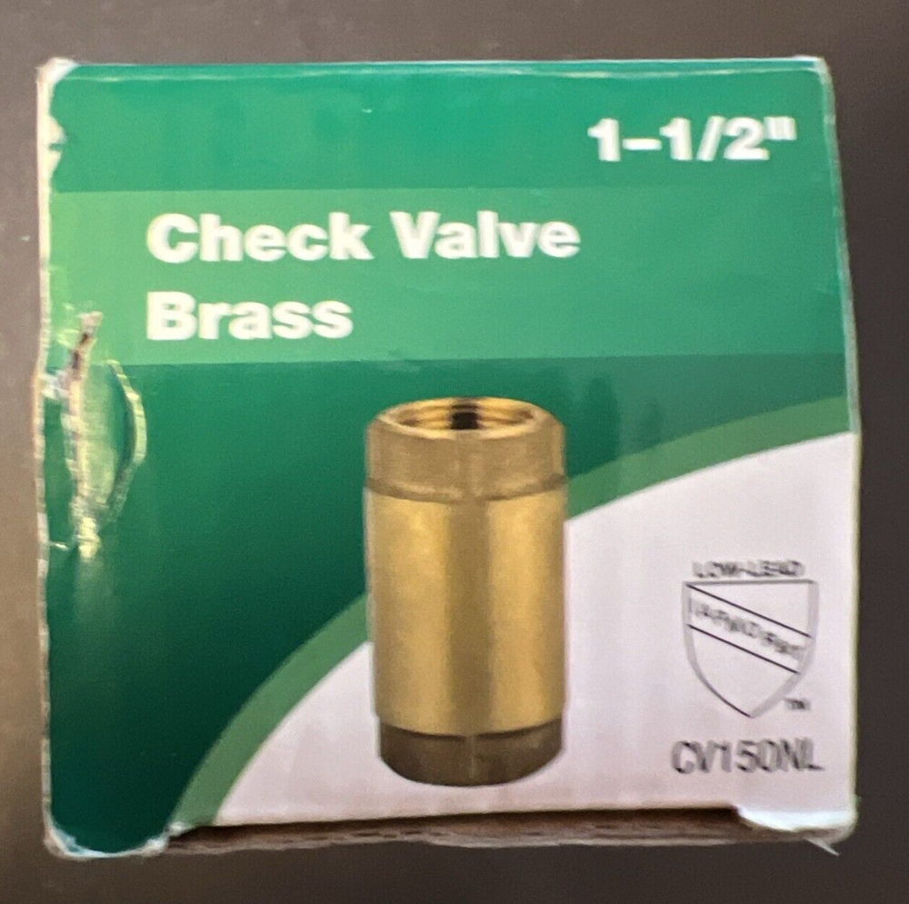 Water Source Spring Loaded Brass Check Valve 1-1/2" 200psi CV150NL