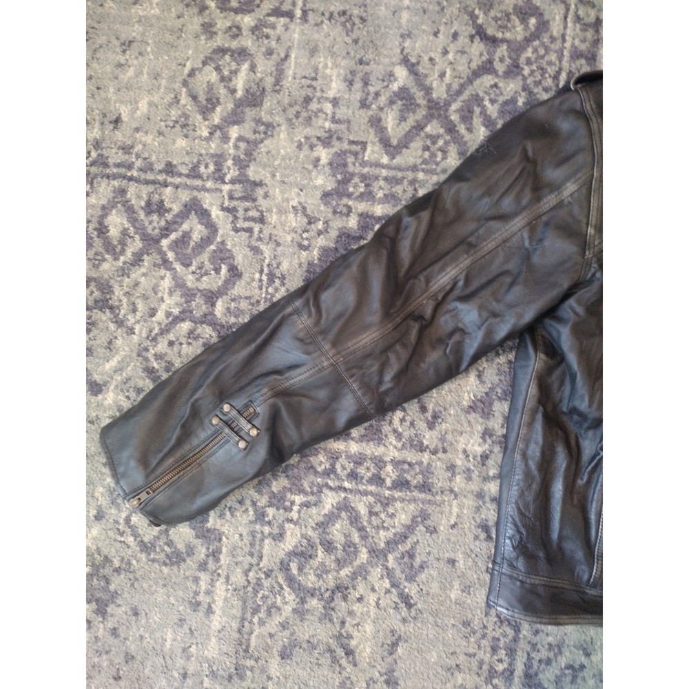 Custom Bilt Drago Leather Motorcycle Jacket - XL - Distressed Biker Armor