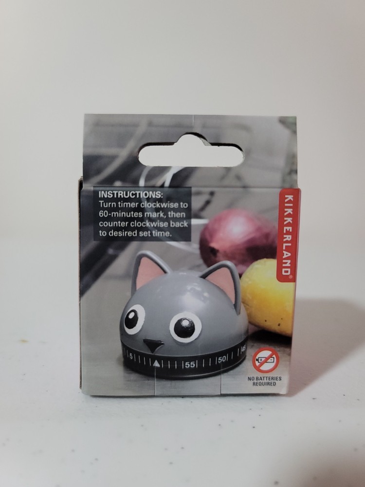 Kitty Kitchen Timer Cat Shaped Mechanical Timer Brand New
