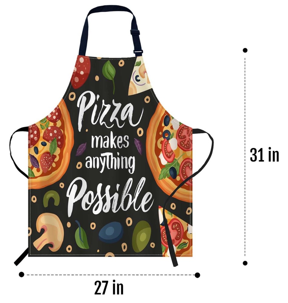Pizza Makes Anything Possible Apron Italian Cheese Pizza Maker Kitchen Bib Gift