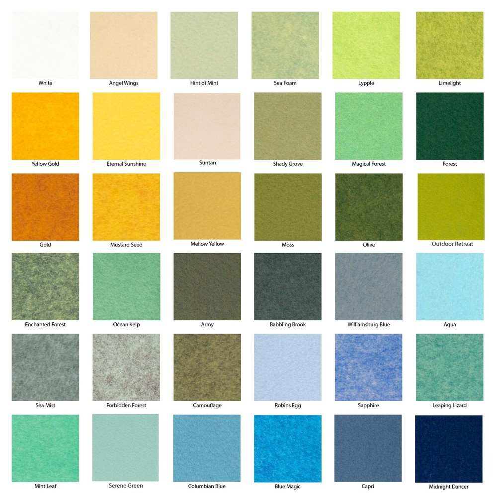 Single Sheet 12"X18" Merino Wool Felt Blend 35%Wool/65% Rayon