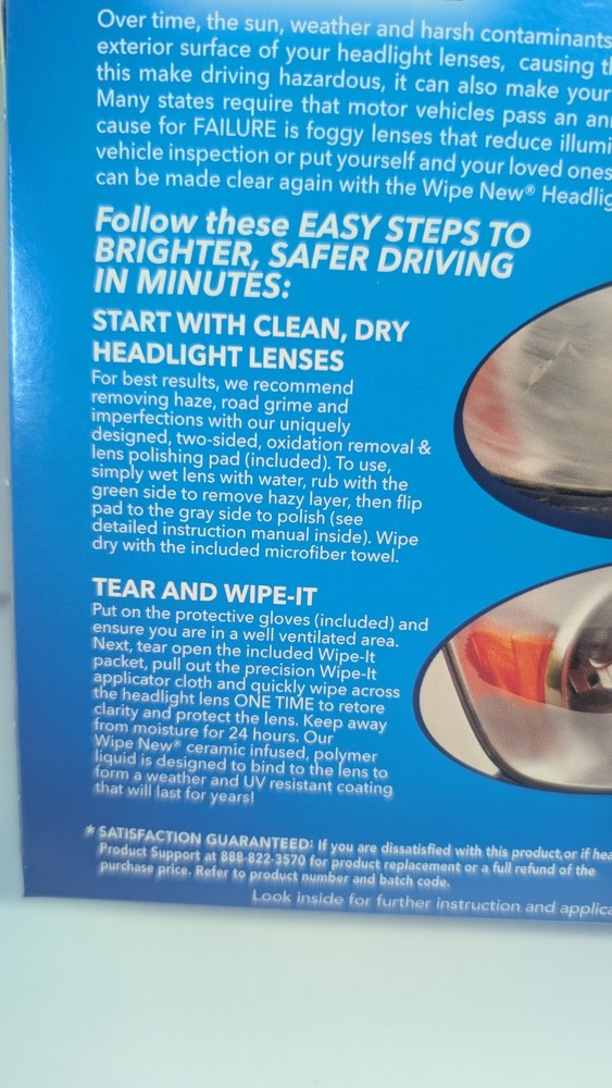Rust-Oleum Wipe New Headlight Restore Kit, Restoration .5 FL OZ Polymer Solution