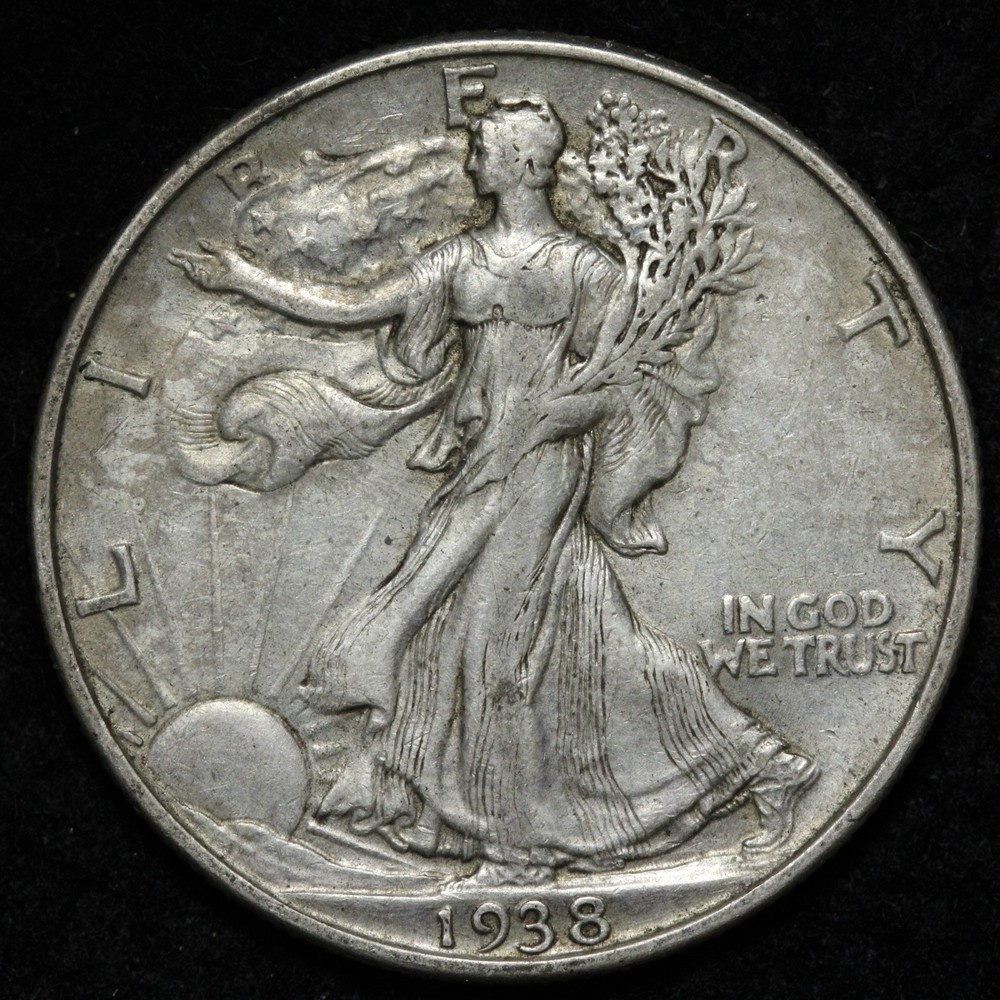 1938 Walking Liberty Silver Half Dollar AU E335 JWCE