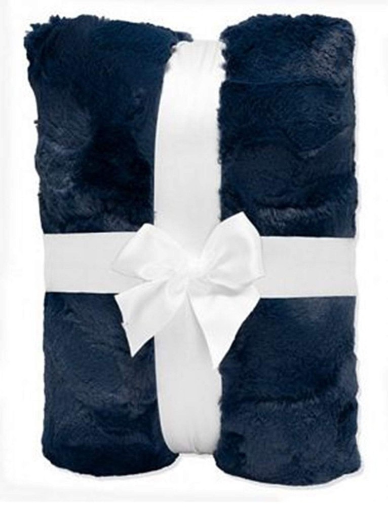 Shannon Fabrics Luxe Cuddle Cut 2yd Hide Navy Fabric, 60 Inches