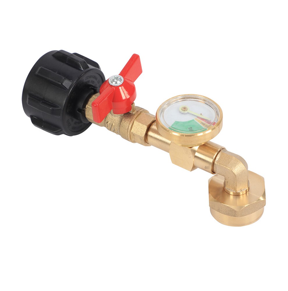 On-Off Control Valve Propane Refill Adapter 90-degree elbow