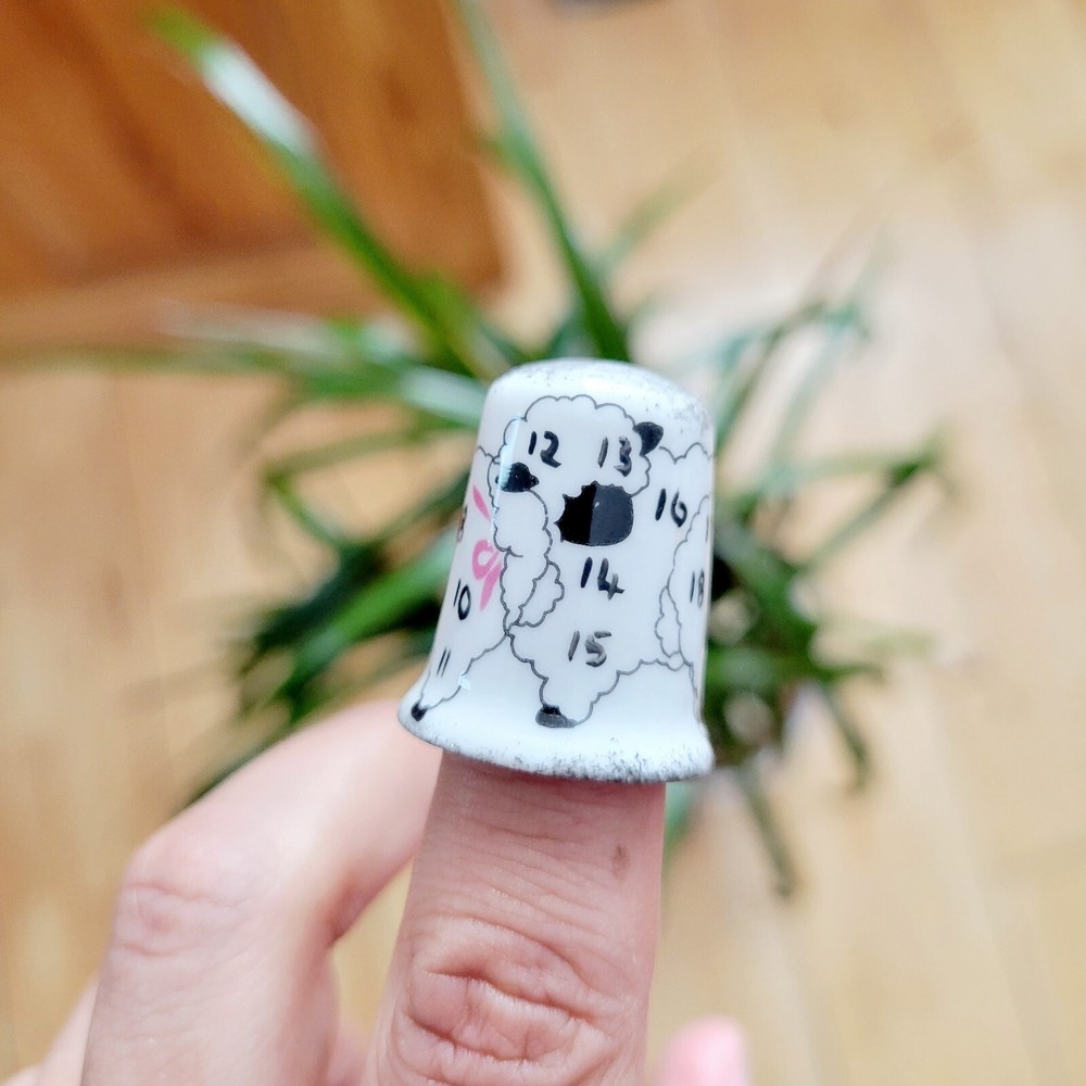 Vintage "Counting Sheep" Dream China Thimble