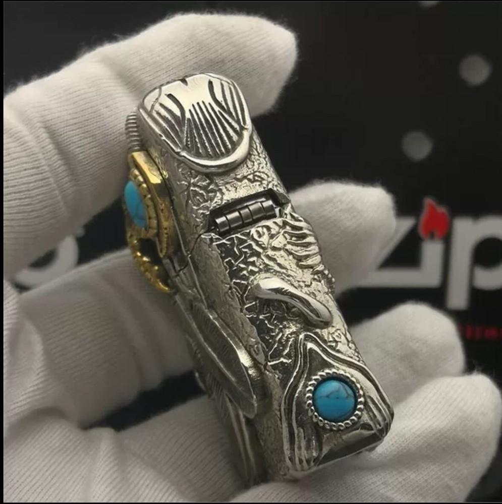 New Zippo oil Lighter bird fether with box