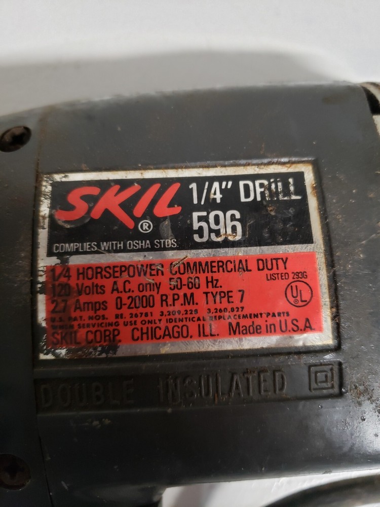 Older Skil 1/4" 596 Corded Drill
