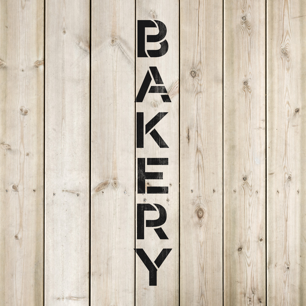 Vertical Sign Bakery Stencil - Durable & Reusable Mylar Stencils