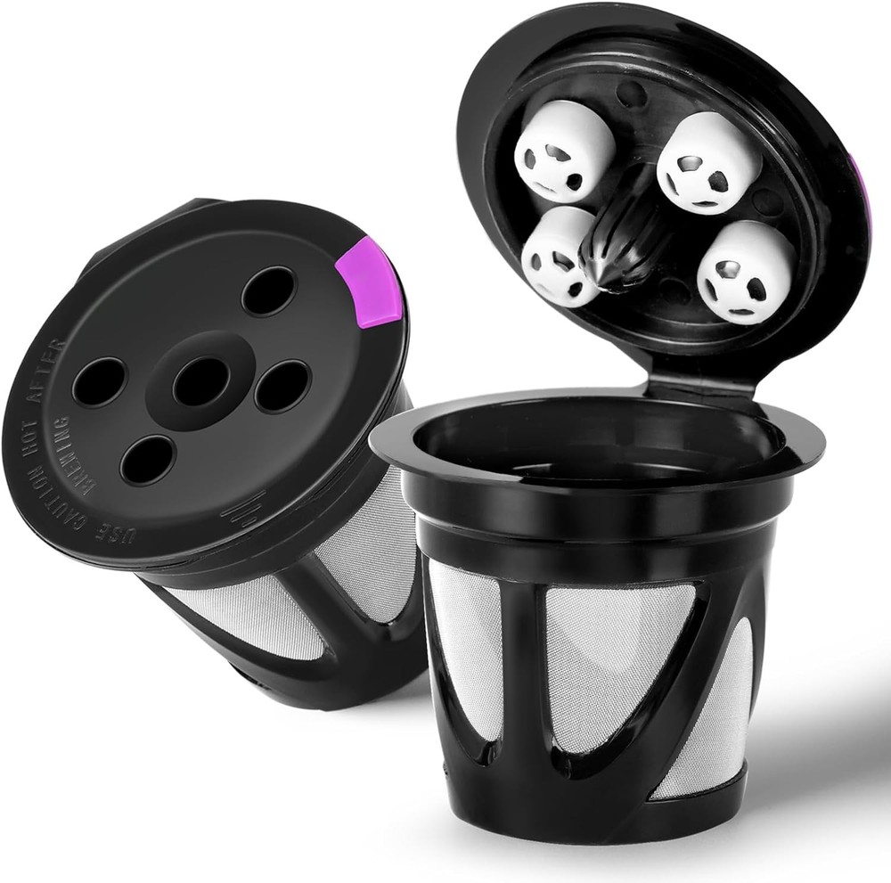 Reusable K Cups for Keurig, 2-Pack Universal K CUP Refillable Black - 2 Pack