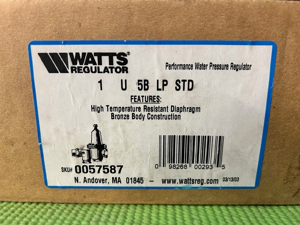 Watts Performance Water Pressure Regulator 1U5B LP STD