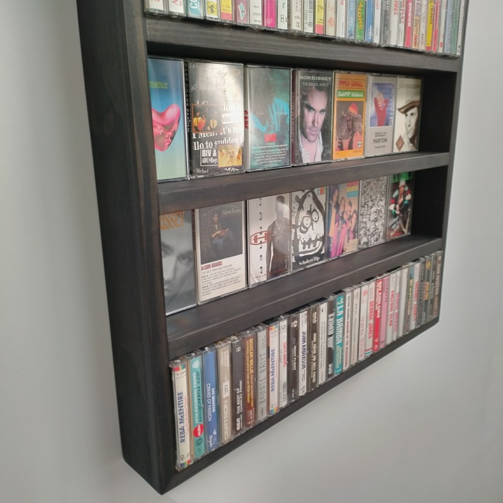 Wooden Cassette Storage Display Rack 120