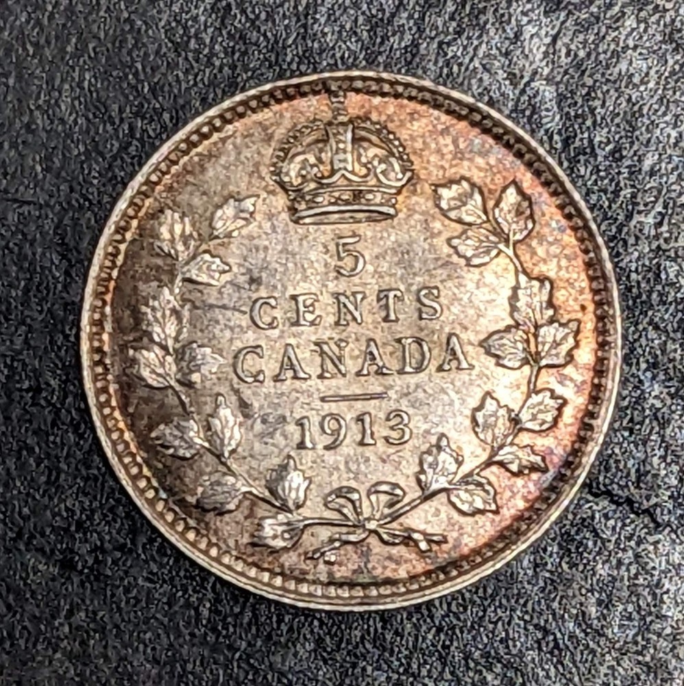 1913 Canada 5 Cent Silver George V