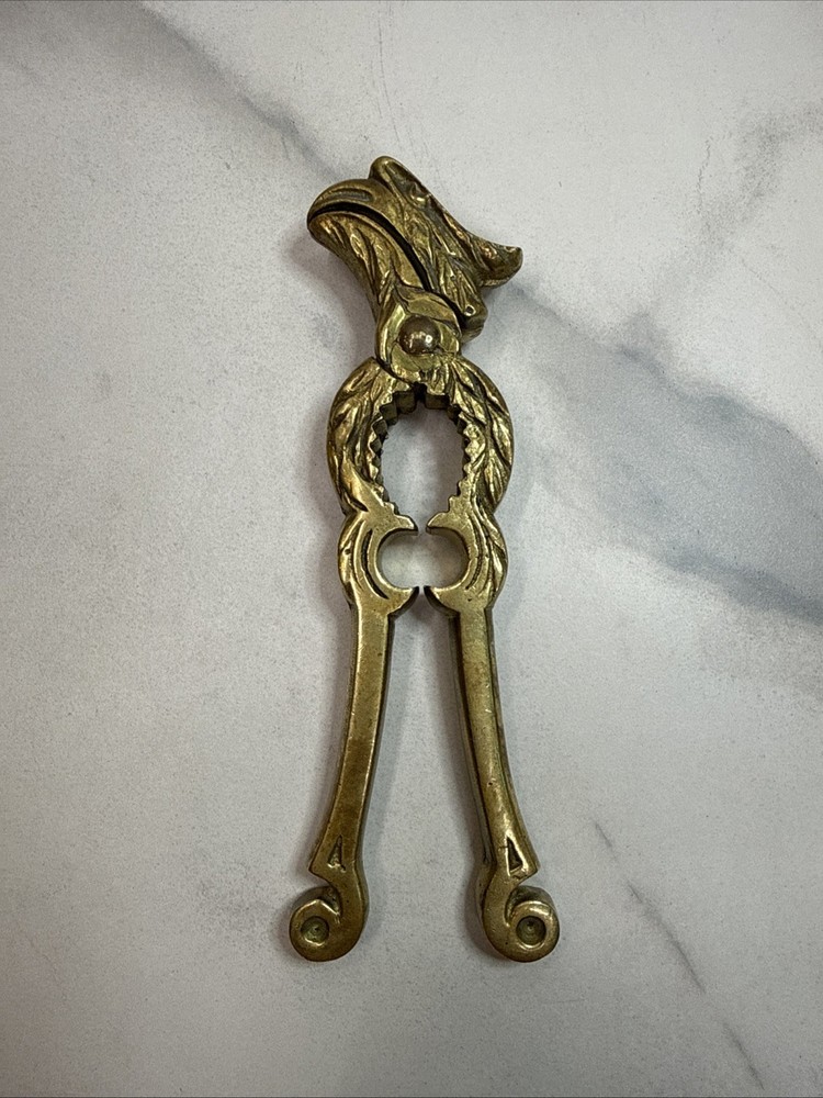 Vintage Brass 5.5” Eagle Head Nutcracker Bottle Opener Kitchen or Bar Tool