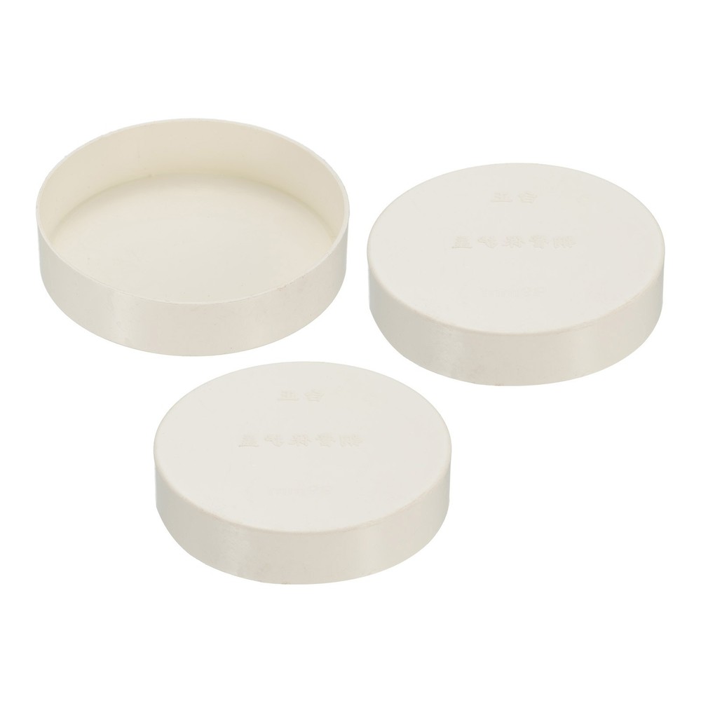 3 Pack 89mm ID Pipe End Caps Round Tubing Insert Pipe Cover White